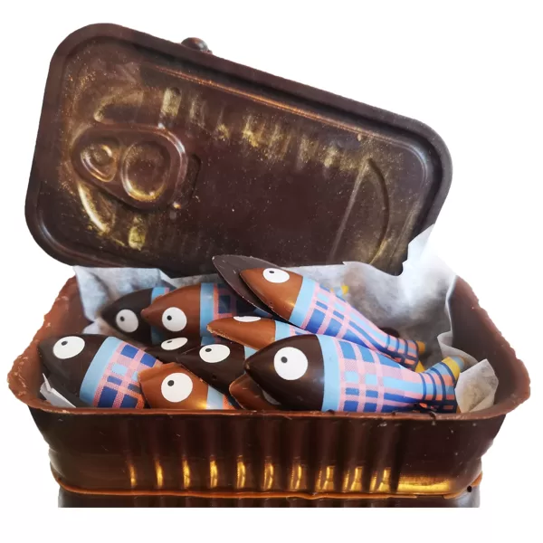 Boîte de sardines en chocolat